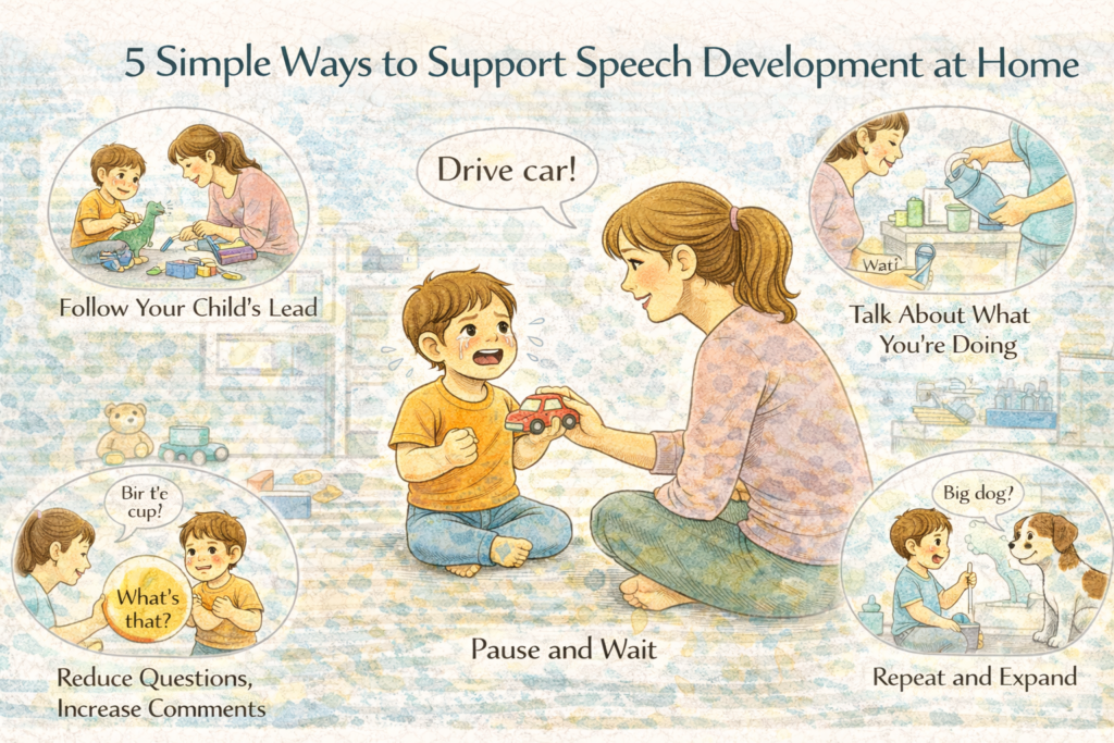 5 Simple Ways to Support Speech Development at Home (No Flashcards Needed)